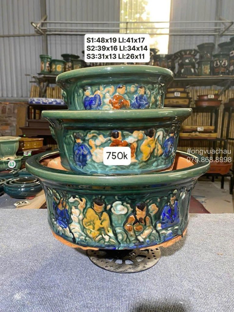 BỘ 3 CHẬU TRÒN BÁT TIÊN SIZE 31-39-48