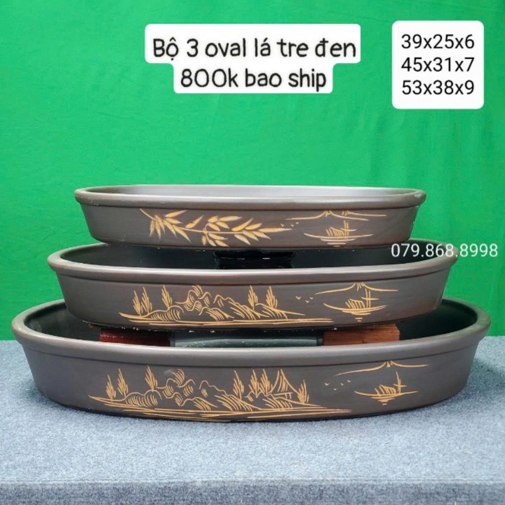 BỘ 3 CHẬU OVAL SIZE 39X45X53CM