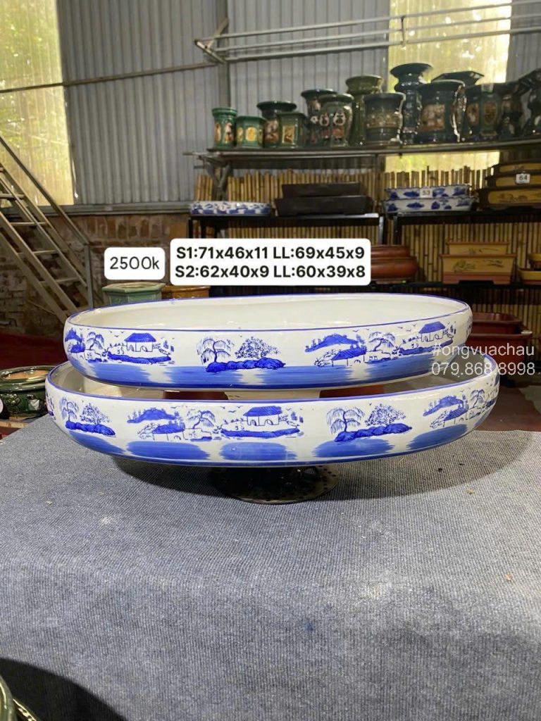 BỘ CHẬU TÀU OVAL MEN SỨ SIZE 62-71CM