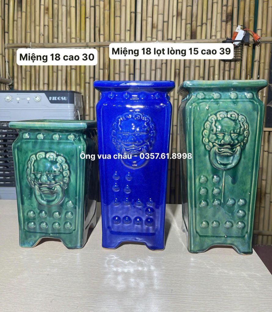 CHẬU ỐNG MẶT HỔ SIZE MIỆNG 18 CAO 30-39CM