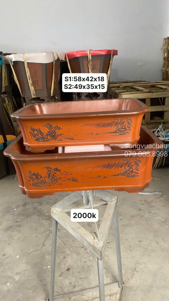 BỘ 2 CHẬU TÀU CHỮ NHẬT 49-58CM