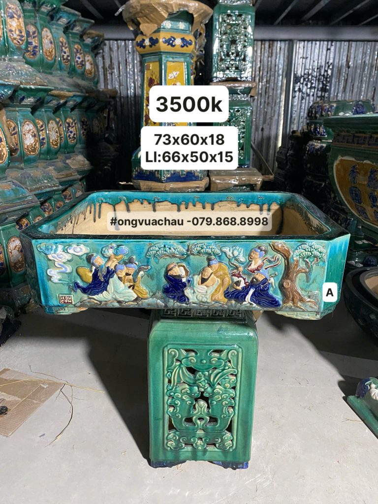 CHẬU CHỮ NHẬT BÁT TIÊN SIZE 73X60X18CM