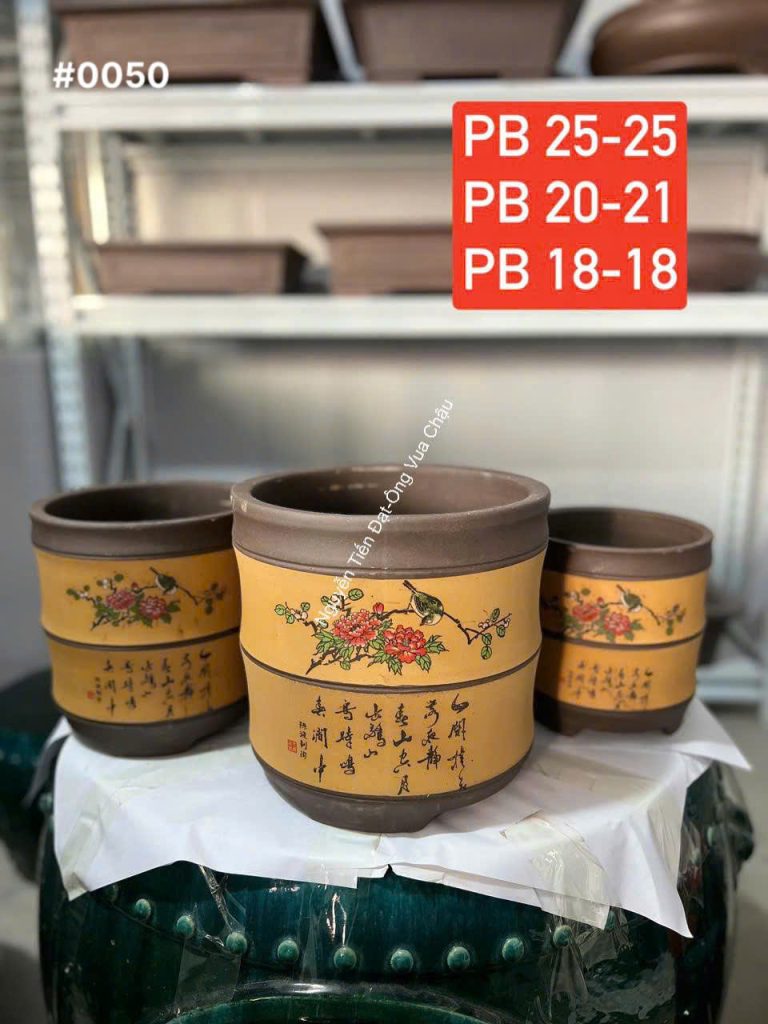Bộ 3 chậu tròn 25x25, 20x21, 18x18cm