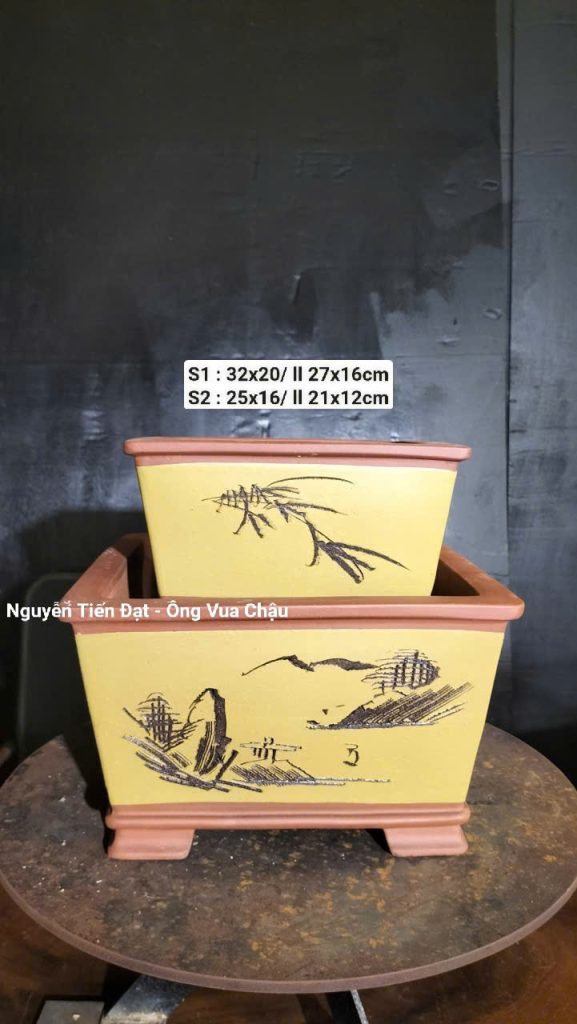 Bộ đôi chậu vuông 27x16, 21x12cm